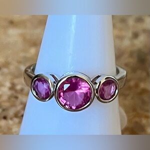 Bomb Party RETRO RBP2330 Hot Pink Topaz on Rhodium Ring HTF